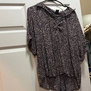 Daytrip Black and Cream Paisley Printed Women's Top